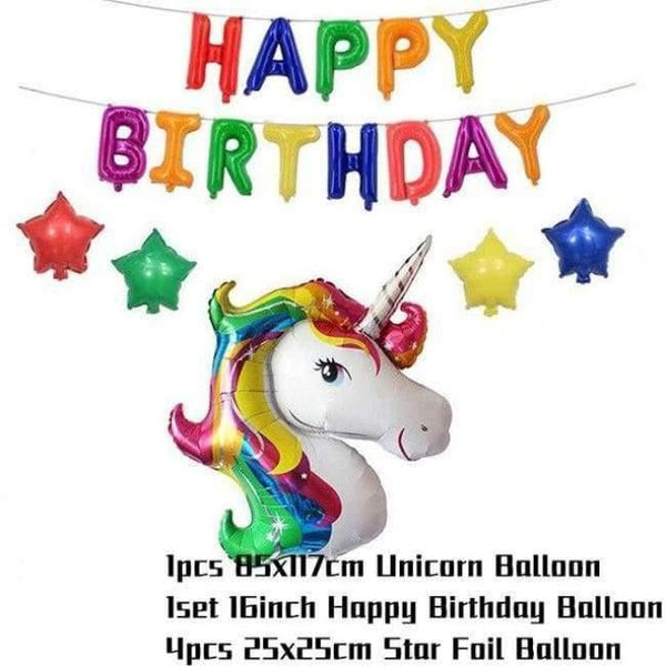 Planet Gates Festive & Party Supplies 2 Birthday Banner Unicornio Party Decoration Foil Balloons Kids Birthday Party Decoration Baby Shower Party Supplies