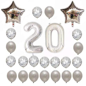 Planet Gates Festive & Party Supplies 20 years old 2 24pcs/set 16 21 30 40 50 60th Happy Birthday Rose Gold Star Confetti 40inch Number Foil Balloon Birthday Party Decor Supplies