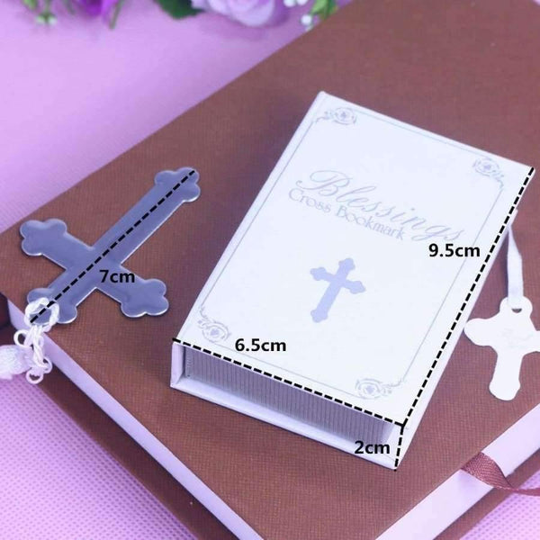 Planet Gates Festive & Party Supplies 20PCS Boxed Blessings Silver Bible Cross Bookmark Bridal Baby Shower Souvenirs Holy Communion Wedding Favors and Gifts For Guest