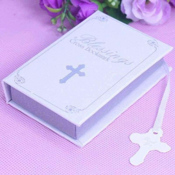 Planet Gates Festive & Party Supplies 20PCS Boxed Blessings Silver Bible Cross Bookmark Bridal Baby Shower Souvenirs Holy Communion Wedding Favors and Gifts For Guest