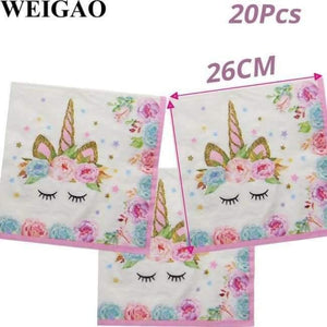 Planet Gates Festive & Party Supplies 20Pcs Napkin Unicorn Party Tableware Set Unicorn Balloons Napkin Cup Plate Hat Kids Happy Birthday Decoration Baby Shower Supplies