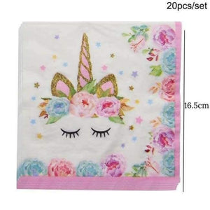 Planet Gates Festive & Party Supplies 20pcs paper napkin Unicorn Party Kits 1st Birthday Unicorn Headband Paper Cups/Plates/Napkin Birthday Decorations Kids Baby Shower Party Supplies