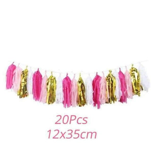 Planet Gates Festive & Party Supplies 20pcs Paper Tassels Pink Unicorn Party Napkin Paper Hat Plate Cup Tablecloth Balloons 1st Birthday Decoration Kid Party Favor Supplies