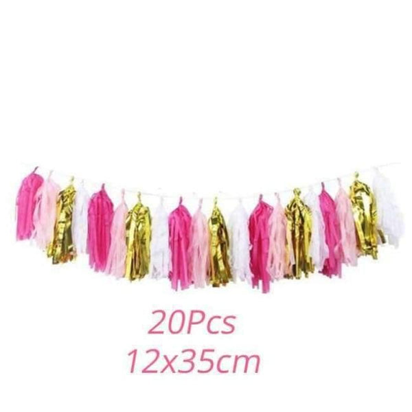 Planet Gates Festive & Party Supplies 20pcs Paper Tassels Pink Unicorn Party Napkin Paper Hat Plate Cup Tablecloth Balloons 1st Birthday Decoration Kid Party Favor Supplies