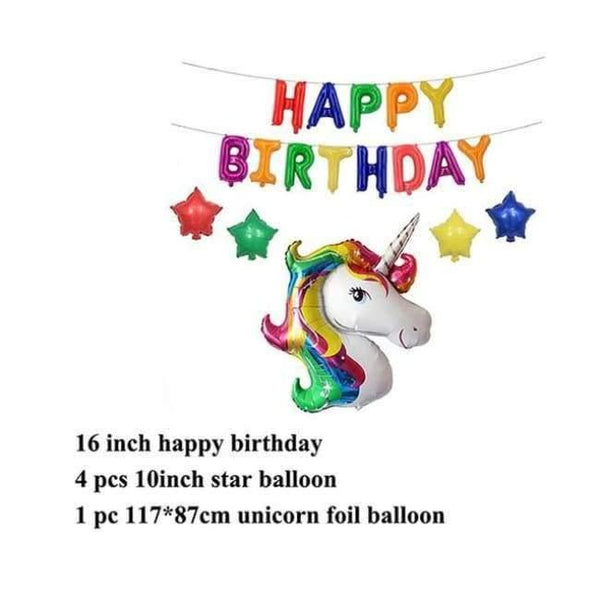 Planet Gates Festive & Party Supplies 21 Unicorn Party Foil Balloons Birthday Unicornio Latex Ballons 1st Birthday Party Kids Decorations Baby Shower Party Supplies