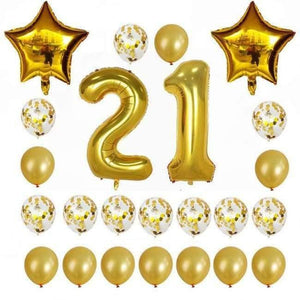 Planet Gates Festive & Party Supplies 21 years old 1 24pcs/set 16 21 30 40 50 60th Happy Birthday Rose Gold Star Confetti 40inch Number Foil Balloon Birthday Party Decor Supplies
