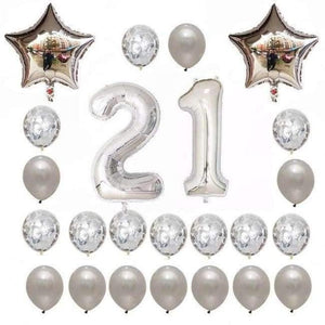 Planet Gates Festive & Party Supplies 21 years old 2 24pcs/set 16 21 30 40 50 60th Happy Birthday Rose Gold Star Confetti 40inch Number Foil Balloon Birthday Party Decor Supplies