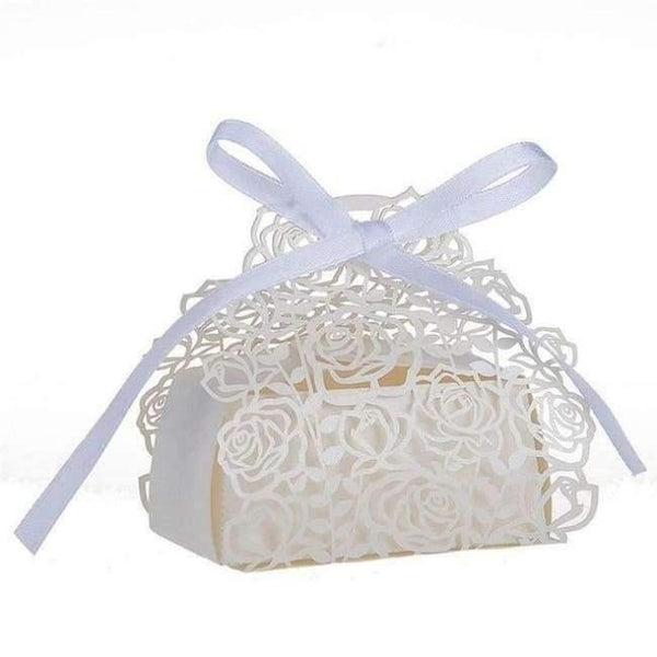 Planet Gates Festive & Party Supplies 3 50 Pack Roses Flowers Laser Cut Favor Candy Box Bomboniere with Ribbons Bridal Shower Wedding Party Favors