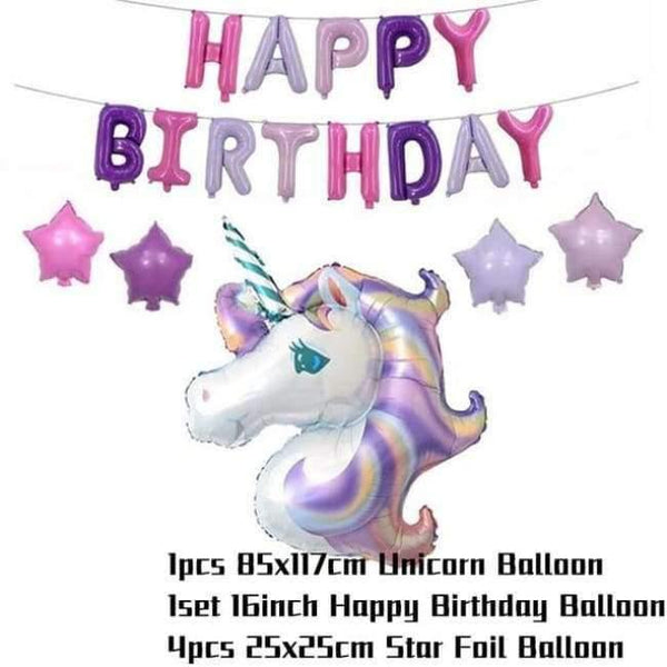 Planet Gates Festive & Party Supplies 3 Birthday Banner Unicornio Party Decoration Foil Balloons Kids Birthday Party Decoration Baby Shower Party Supplies