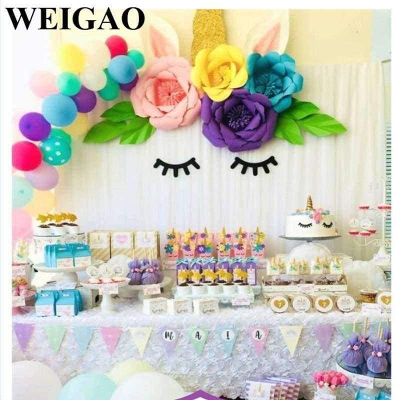 Planet Gates Festive & Party Supplies 30cm Paper Flowers with Disposable Tableware For Birthday Party Decorations Kids Unicorn Party Baby Shower Supplies