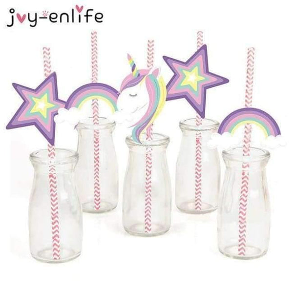 Planet Gates Festive & Party Supplies 36pcs Unicorn Straw Unicorn Theme Party Tablecloths Kids Birthday Party Supplies Table Cover Birthday Party Decoration Supplies 100x180cm