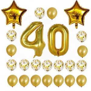 Planet Gates Festive & Party Supplies 40 years old 1 24pcs/set 16 21 30 40 50 60th Happy Birthday Rose Gold Star Confetti 40inch Number Foil Balloon Birthday Party Decor Supplies