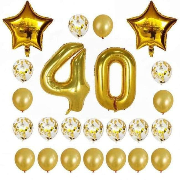 Planet Gates Festive & Party Supplies 40 years old 1 24pcs/set 16 21 30 40 50 60th Happy Birthday Rose Gold Star Confetti 40inch Number Foil Balloon Birthday Party Decor Supplies