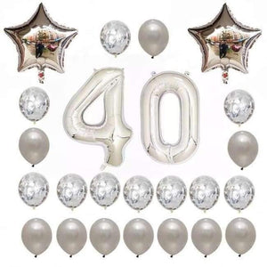 Planet Gates Festive & Party Supplies 40 years old 2 24pcs/set 16 21 30 40 50 60th Happy Birthday Rose Gold Star Confetti 40inch Number Foil Balloon Birthday Party Decor Supplies