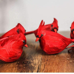 Planet Gates Festive & Party Supplies 5.5" Length Red Peace Bird Decorations for Home Foam Feather Birds Ornament 5pcs/lot Festival Party Supplies New Year's Products