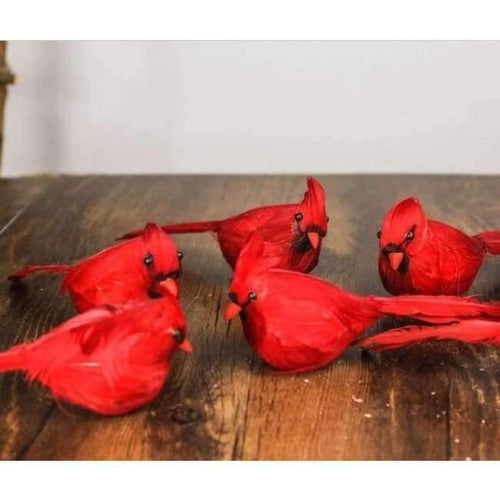 Planet Gates Festive & Party Supplies 5.5" Length Red Peace Bird Decorations for Home Foam Feather Birds Ornament 5pcs/lot Festival Party Supplies New Year's Products
