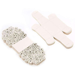 Planet Gates Festive & Party Supplies 50 Pack Roses Flowers Laser Cut Favor Candy Box Bomboniere with Ribbons Bridal Shower Wedding Party Favors