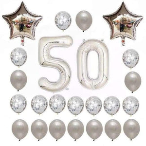 Planet Gates Festive & Party Supplies 50 years old 2 24pcs/set 16 21 30 40 50 60th Happy Birthday Rose Gold Star Confetti 40inch Number Foil Balloon Birthday Party Decor Supplies