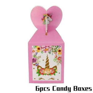 Planet Gates Festive & Party Supplies 6pcs Candy Boxes Unicorn Theme Party Sets Kids Birthday Party Supplies Unicornio Party Tableware Banner Set Baby Shower 1st Birthday