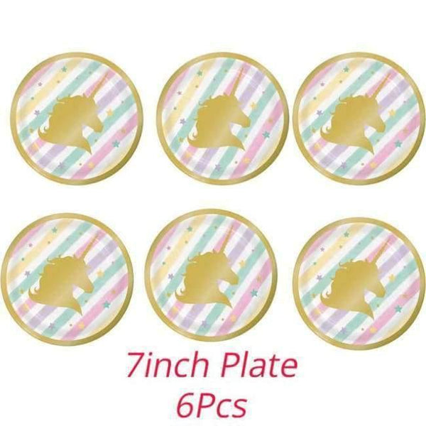 Planet Gates Festive & Party Supplies 7inch plate 30cm Paper Flowers with Disposable Tableware For Birthday Party Decorations Kids Unicorn Party Baby Shower Supplies