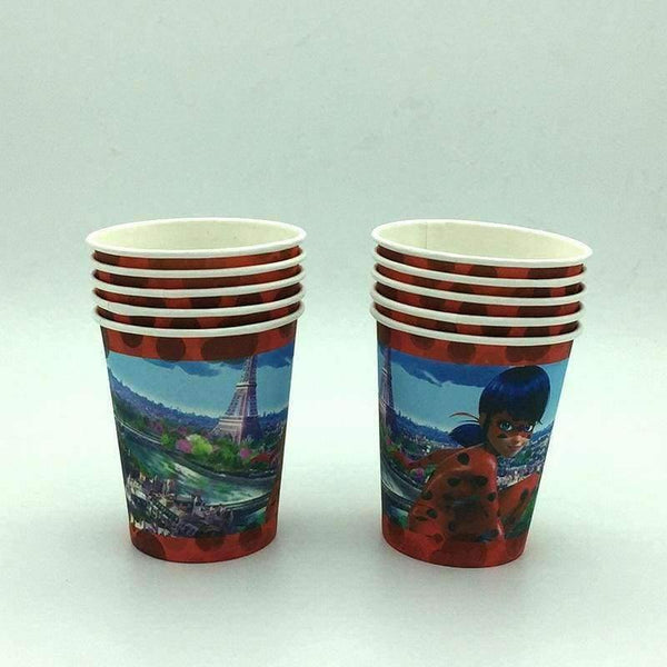 Planet Gates Festive & Party Supplies 80pcs\lot party table decoration cardboard cups cartoon animals Miraculous Ladybug party baby supplies festive party supplies