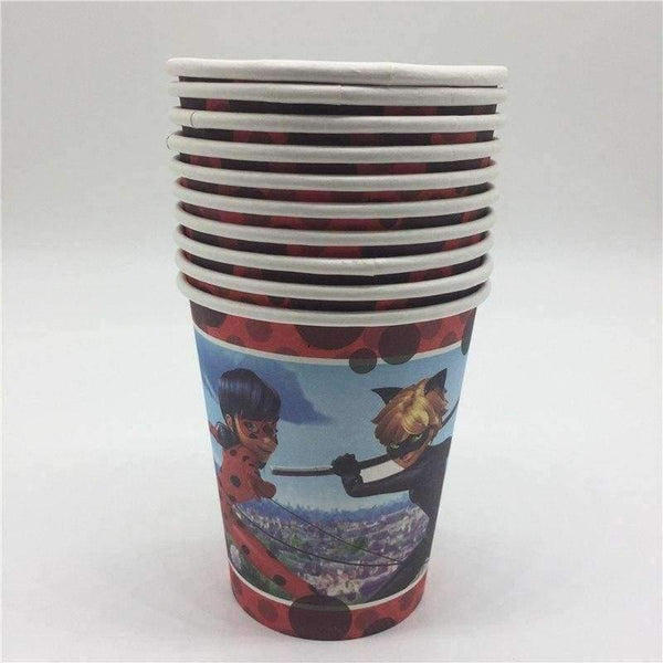 Planet Gates Festive & Party Supplies 80pcs\lot party table decoration cardboard cups cartoon animals Miraculous Ladybug party baby supplies festive party supplies
