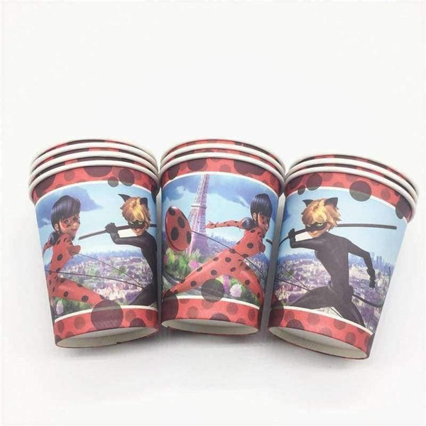 Planet Gates Festive & Party Supplies 80pcs\lot party table decoration cardboard cups cartoon animals Miraculous Ladybug party baby supplies festive party supplies