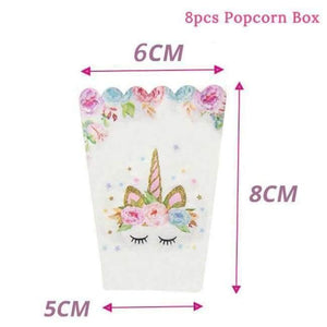 Planet Gates Festive & Party Supplies 8pcs Popcorn Box Pink Unicorn Party Napkin Paper Hat Plate Cup Tablecloth Balloons 1st Birthday Decoration Kid Party Favor Supplies