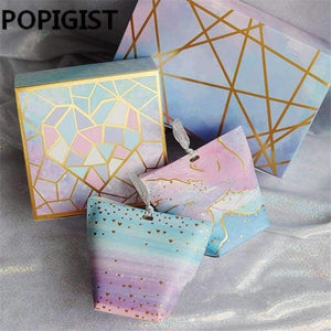 Planet Gates Festive & Party Supplies B / 6x6x10cm Creative baby shower Blue Starry Sky / Galaxy Wedding Favors Candy Boxes Romantic Bridal Shower Paper Box Party Gifts Box 30pcs