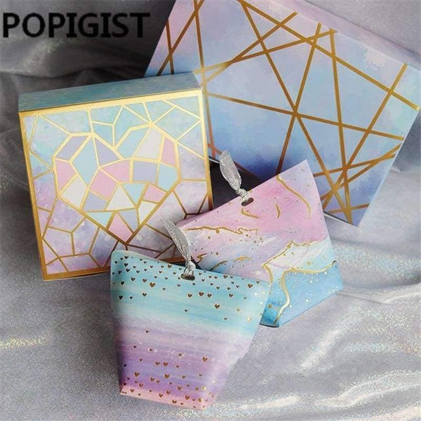 Planet Gates Festive & Party Supplies B / 6x6x10cm Creative baby shower Blue Starry Sky / Galaxy Wedding Favors Candy Boxes Romantic Bridal Shower Paper Box Party Gifts Box 30pcs