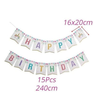 Planet Gates Festive & Party Supplies BANNER Unicorn Party Tableware Set Unicorn Balloons Napkin Cup Plate Hat Kids Happy Birthday Decoration Baby Shower Supplies