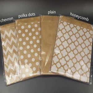 Planet Gates Festive & Party Supplies chervon Wedding Favor Bags, Love is sweet kraft Bags, Personalized Wedding Candy Bags, Fall Wedding Candy Buffet Bags, Bridal Shower