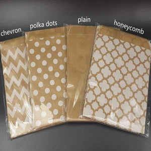 Planet Gates Festive & Party Supplies chervon Wedding Favor Bags, Love is sweet kraft Bags, Personalized Wedding Candy Bags, Fall Wedding Candy Buffet Bags, Bridal Shower