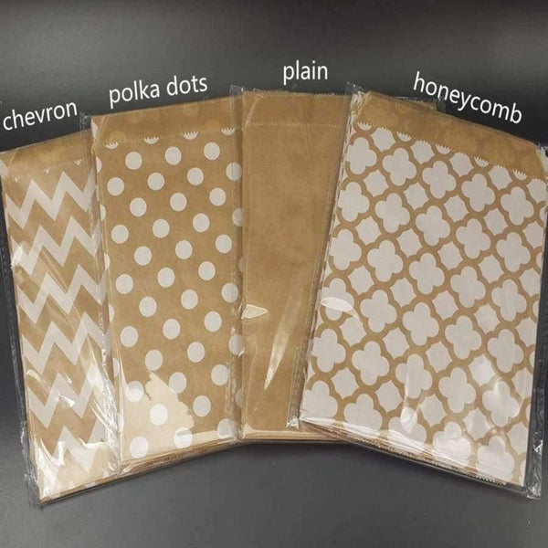 Planet Gates Festive & Party Supplies chervon Wedding Favor Bags, Love is sweet kraft Bags, Personalized Wedding Candy Bags, Fall Wedding Candy Buffet Bags, Bridal Shower