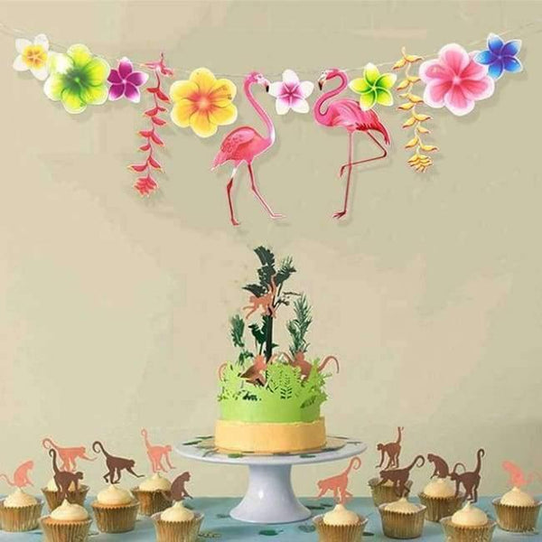 Summer Flamingo Hawaii Party Decoration Kids Happy Birthday Party Foil Balloons Tableware Cup Bachelorette Party Supplies - Planet Gates