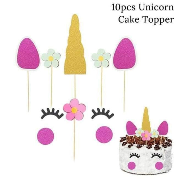 Planet Gates Festive & Party Supplies Cute Cake Topper 30cm Paper Flowers with Disposable Tableware For Birthday Party Decorations Kids Unicorn Party Baby Shower Supplies