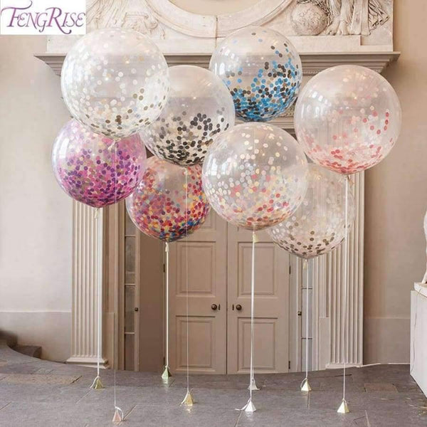Planet Gates Festive & Party Supplies Heart 5pcs 36inch Large Confetti Balloon Multicolor Latex Balloons Birthday Party Romantic Wedding Decoration Party Supplies