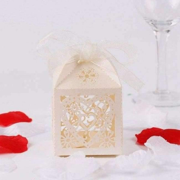 Planet Gates Festive & Party Supplies Heart Ivory 50 pcs Baby Shower Bridal Candy Boxes Wedding Decoration Laser Cut Mr Mrs Favors Birthday Party Supplies Accessories