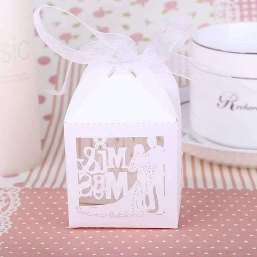Planet Gates Festive & Party Supplies Mr Mrs White 50 pcs Baby Shower Bridal Candy Boxes Wedding Decoration Laser Cut Mr Mrs Favors Birthday Party Supplies Accessories