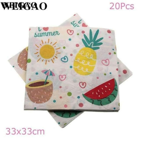 Planet Gates Festive & Party Supplies Napkins Summer Flamingo Hawaii Party Decoration Kids Happy Birthday Party Foil Balloons Tableware Cup Bachelorette Party Supplies