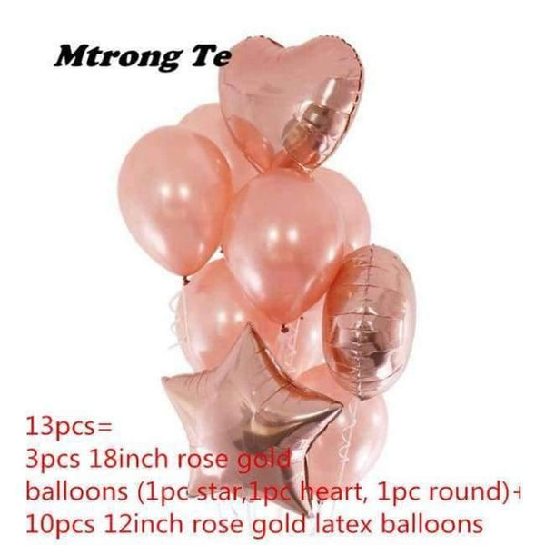 Planet Gates Festive & Party Supplies Pink 24pcs/set 16 21 30 40 50 60th Happy Birthday Rose Gold Star Confetti 40inch Number Foil Balloon Birthday Party Decor Supplies