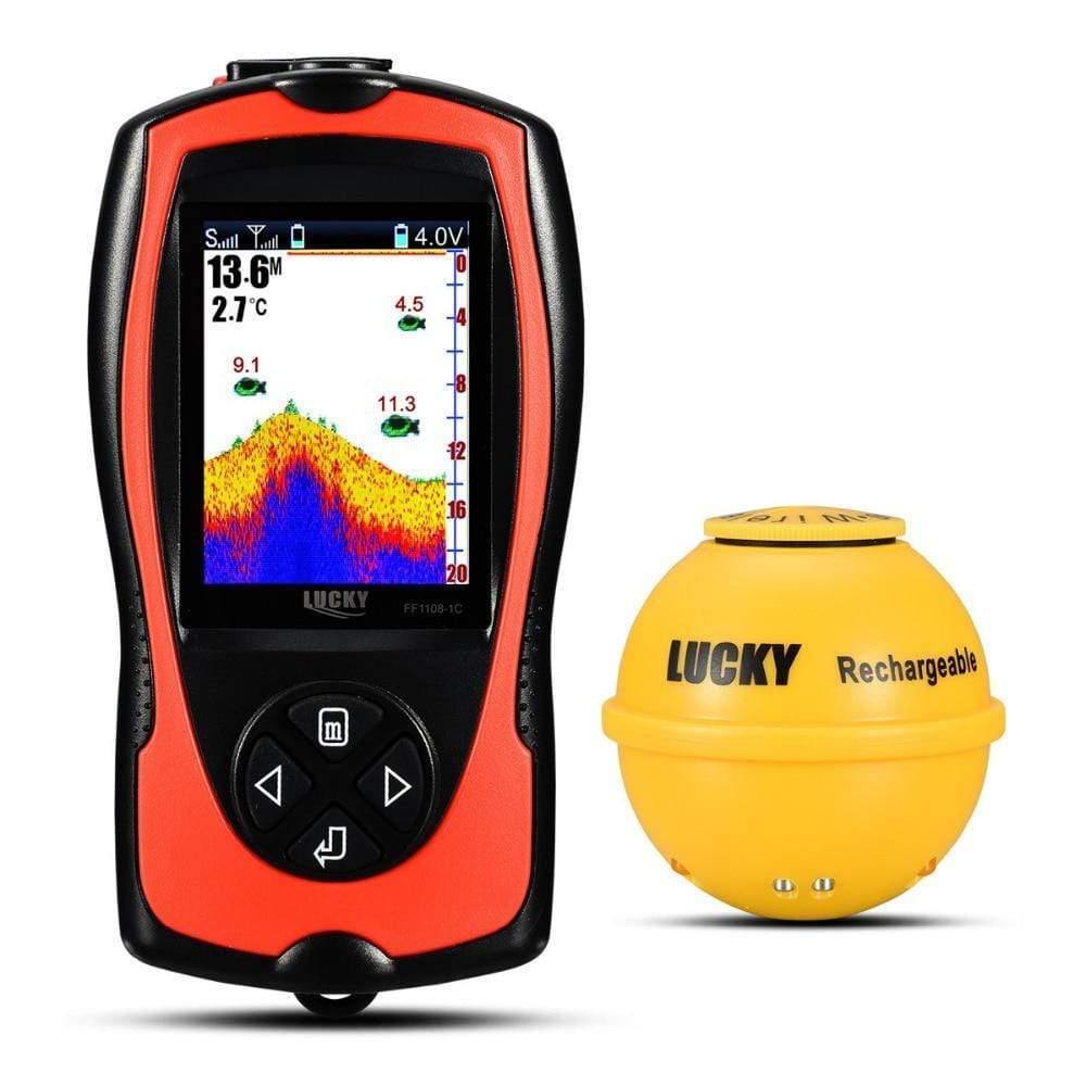 Planet Gates FF1108-1CWLA Wireless Sonar Fish Finder Transducer ICE/Ocean/Boat Fish Finder Alarm Fish Finder Sonar Sensor Fish
