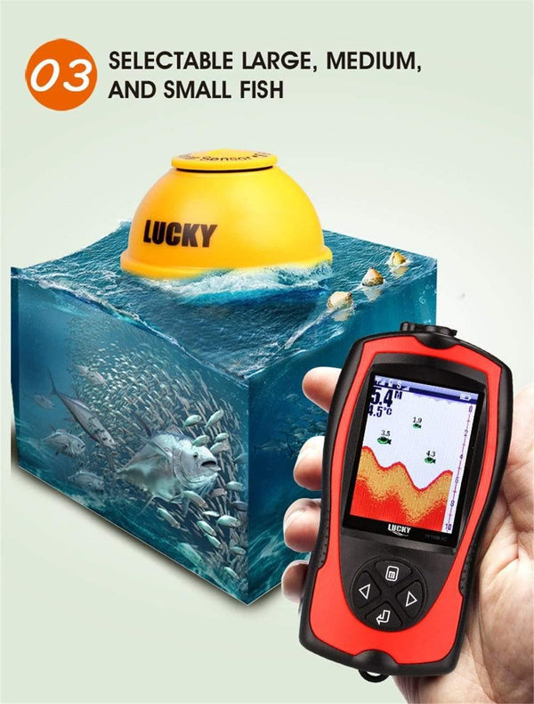 Planet Gates FF1108-1CWLA Wireless Sonar Fish Finder Transducer ICE/Ocean/Boat Fish Finder Alarm Fish Finder Sonar Sensor Fish