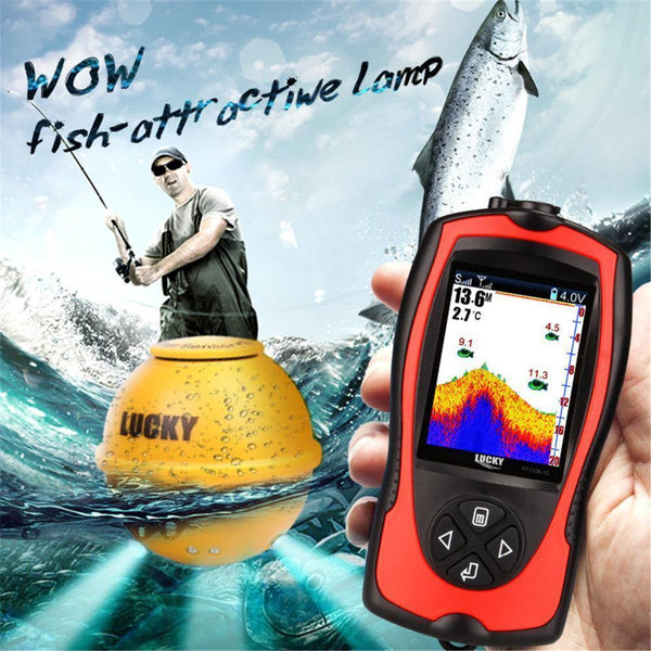 Planet Gates FF1108-1CWLA Wireless Sonar Fish Finder Transducer ICE/Ocean/Boat Fish Finder Alarm Fish Finder Sonar Sensor Fish
