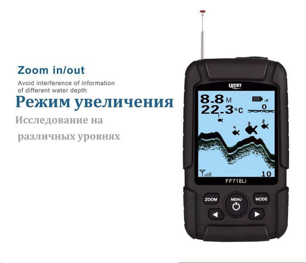 Planet Gates FF718Li-W Russian Version Wireless Fish Finder Sonar Real Waterproof with RU EN User Manual
