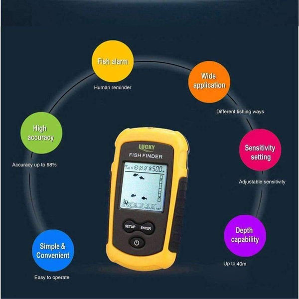 Planet Gates FFC1108-1 100M kabelový bezdrátový sonar s alarmem, LCD sonar s rybami, rybářské návnady, echoloty, sonary, rybářský návnadový senzor
