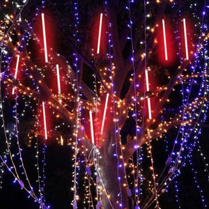 Planet Gates Finether 13.1 ft 8 Tube 144 LED String Light Indoor Outdoor Meteor Shower Rain Snowfall Plug-In String Lights for Holiday Party