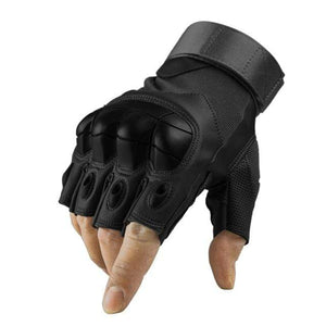 Planet Gates Fingerless Black / XL Palm 25-28cm Tactical Gloves Military Men Hard Knuckle Army Paintball Airsoft Shoot Combat AntiSkid Motorcycle Gloves Fingerless Touch Screen