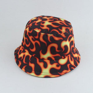 Planet Gates fire dan mian Harajuku Punk Black Fisherman Hat Panama Bob Casquette Dragon Print Bucket Hats For Women Men Hip Hop Cap Gorro