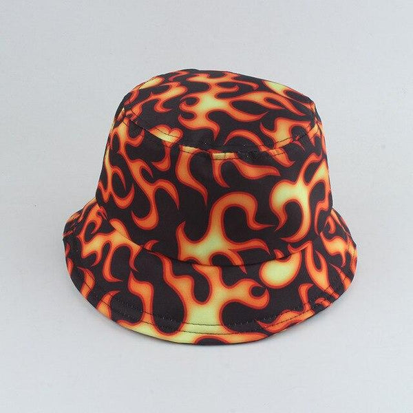 Planet Gates fire dan mian Harajuku Punk Black Fisherman Hat Panama Bob Casquette Dragon Print Bucket Hats For Women Men Hip Hop Cap Gorro